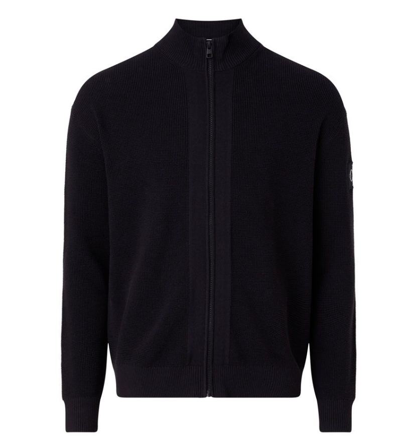 CALVIN KLEIN CORE BADGE 스웨터 ZIP THROUGH 블랙